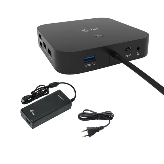 Adaptador USB-C Dual Display I-TEC MST DS com HDMI, DisplayPort, Ethernet, USB e carregador 100W | bluepixel.pt