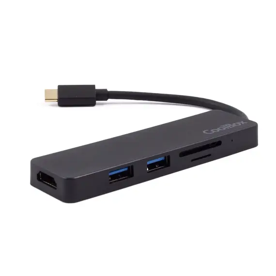 HUB COOLBOX 5-PORT USB-C LITE com USB-A, HDMI, SD e MS | Conectividade portátil e eficiente