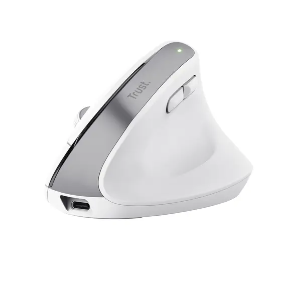 Teclado e Rato Sem Fios TRUST ERGONOMIC MULTIDEVICE BAYO+ Branco - Compatível com Vários Dispositivos