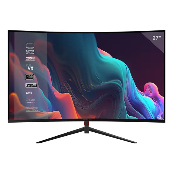 Monitor Curvo MARS GAMING MV-27C 27'' 200Hz FHD HDR10 G-Sync FreeSync - Loja BluePixel