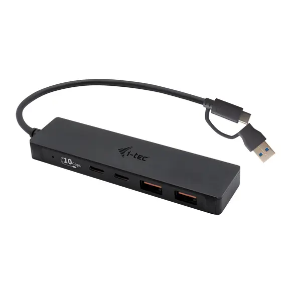 Hub USB-C Metal I-TEC com 2 portas USB 3.0 e 2 USB-C - Compatível com Notebook e Tablet