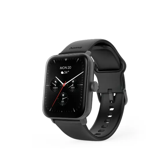 HAMA SMARTWATCH 6010 Black - Relógio inteligente com monitor de saúde e notificações | bluepixel.pt