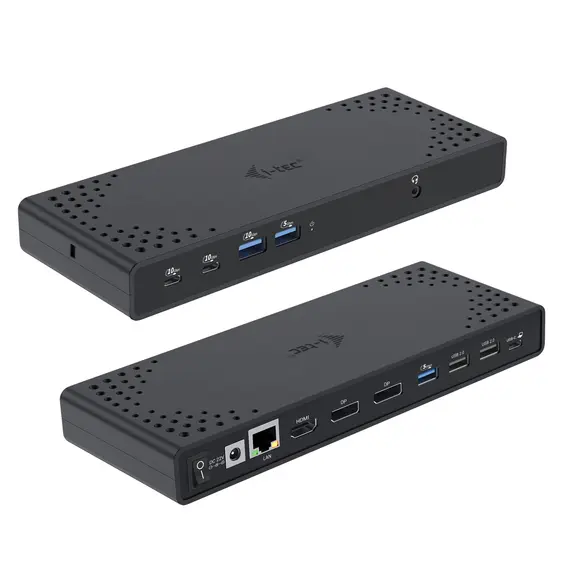 Hub USB-C I-TEC USB-C Triple Display DS Gen2 com 2xDP, HDMI, LAN, USB 3.2, carregamento 100W para portátil
