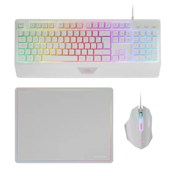 Conjunto Gaming Mars Gaming MCP-124 3 em 1: Teclado H-MECH RGB, Rato 3200 DPI, Tapete 360x260mm - Loja BluePixel