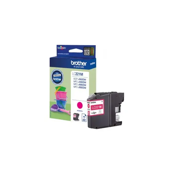 Tinteiro Brother LC221M Magenta 3,9ml 260 Pág.