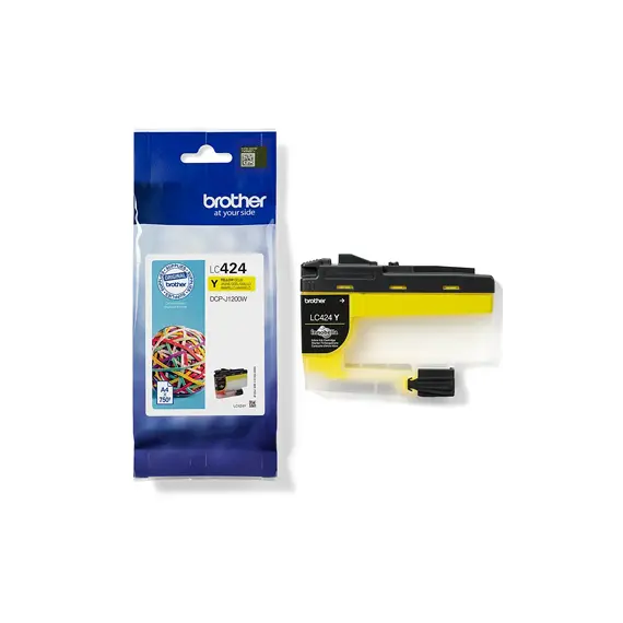 Tinteiro Brother LC424Y Amarelo 750 Pág.