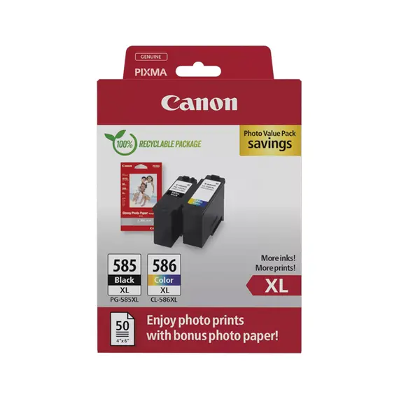 Pack Tinteiros Canon 585XL/586XL Preto/Color 6204C005