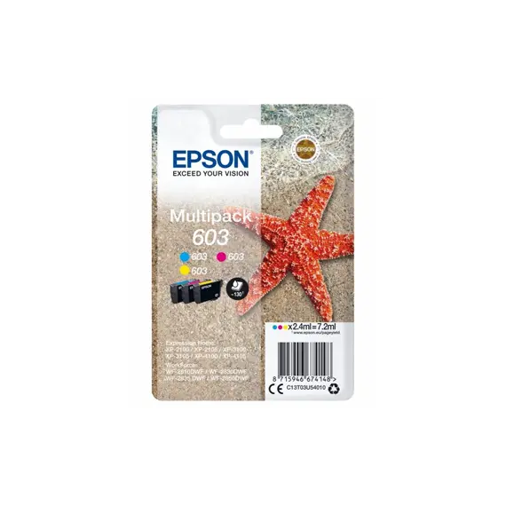 Pack Tinteiros Epson 603 3 Cores C13T03U54010 2,4ml
