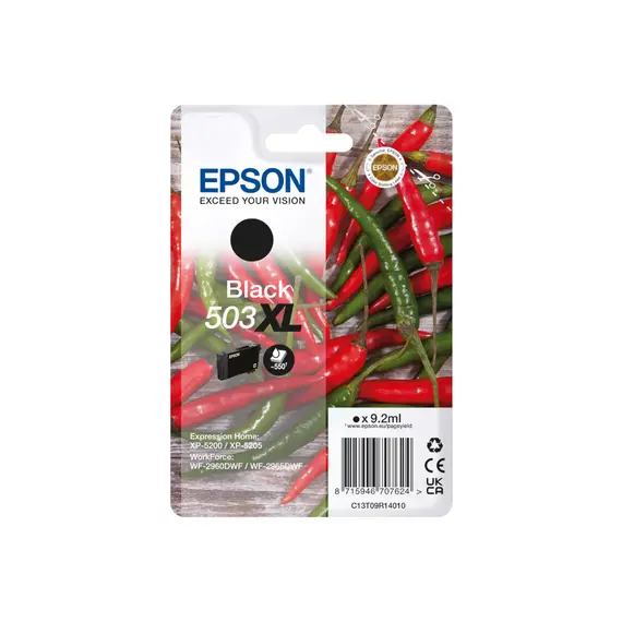 Tinteiro Epson 503XL Preto C13T09R14010 9,2ml 550 Pág.