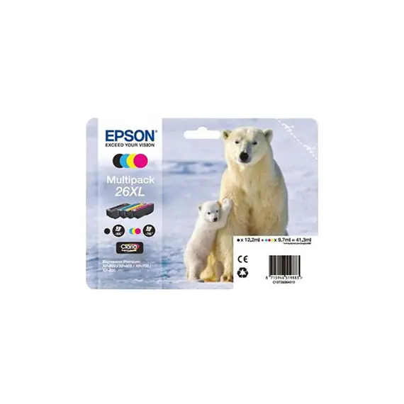 Pack Tinteiros Epson 26XL 4 Cores C13T26364010
