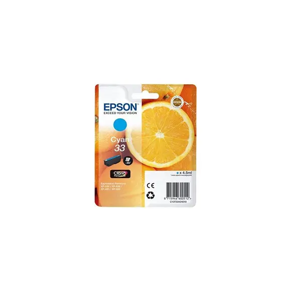 Tinteiro Epson 33 Azul C13T33424010 4,5ml 300 Pág.