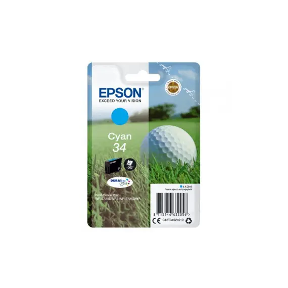Tinteiro Epson 34 Azul C13T34624010 4,2ml 300 Pág.