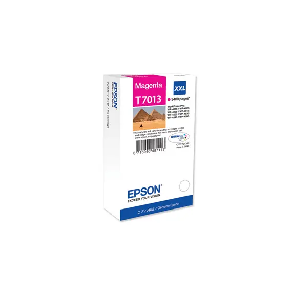 Tinteiro Epson T7013 Magenta C13T70134010 34,2ml 3400 Pág.