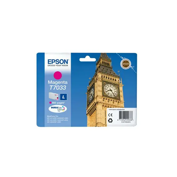 Tinteiro Epson T7033 Magenta C13T70334010 9,6ml 800 Pág.