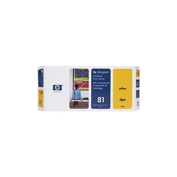 Cabeça Impressão + Kit Limpeza HP 81 Amarelo C4953A 13ml