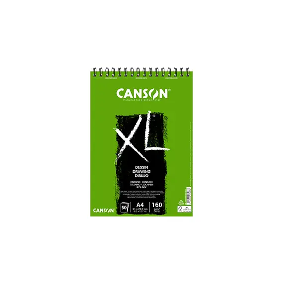 Bloco Espiralado Canson XL Dessin A4 160g - 50 Folhas | Loja BluePixel