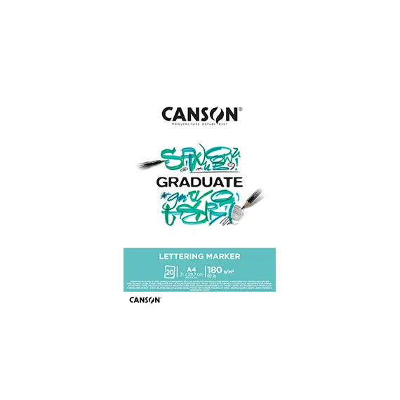 Bloco Canson Graduate Lettering Marker A4 180g - 20 Folhas | Loja BluePixel