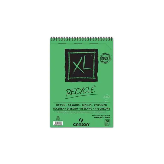 Bloco Espiralado Canson XL Recycle A4 160g 50 folhas | Loja BluePixel