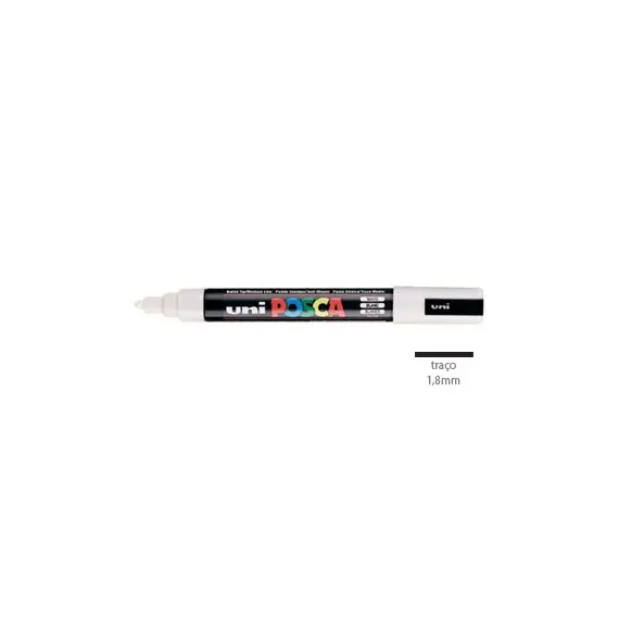 Marcador Uniball Posca PC-5M 1,8mm Branco (1) 1un
