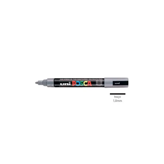 Marcador Uniball Posca PC-5M 1,8mm Cinza (37) 1un