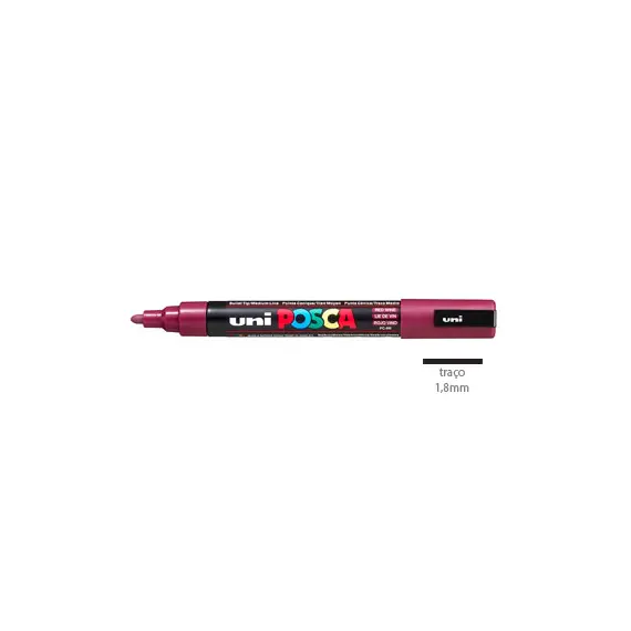 Marcador Uniball Posca PC-5M 1,8mm Vinho Tinto (60) 1un