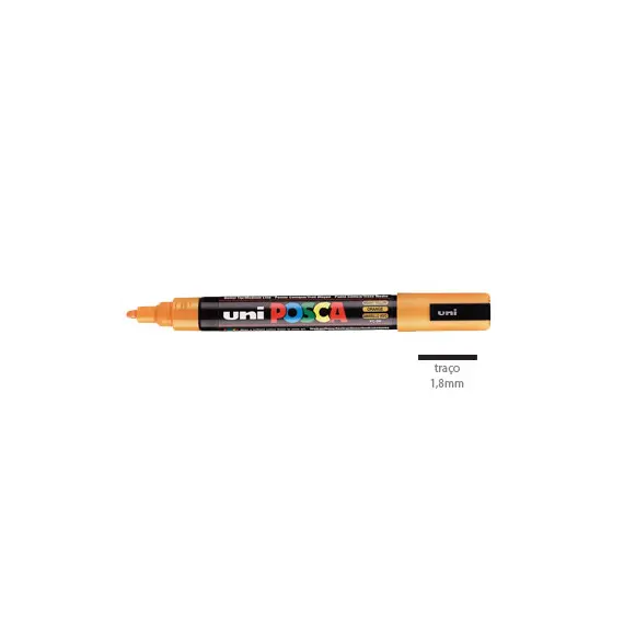 Marcador Uniball Posca PC-5M 1,8mm Amarelo Brilhante (3) 1un