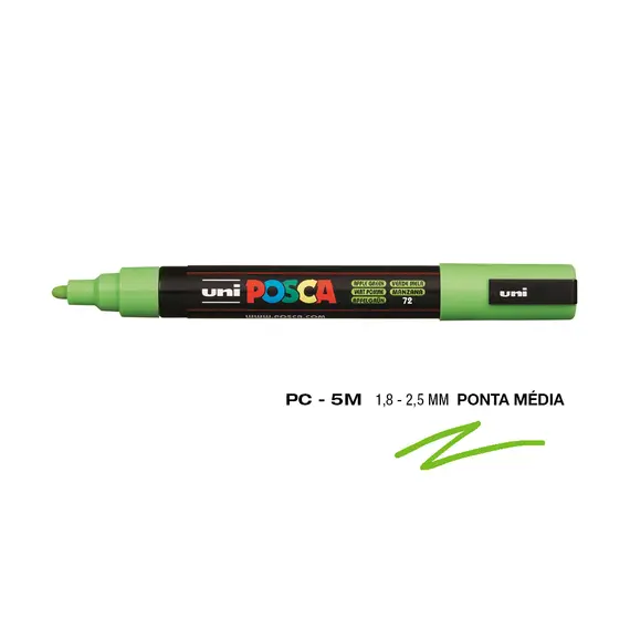 Marcador Uniball Posca PC-5M 1,8mm Verde Maça (72) 1un