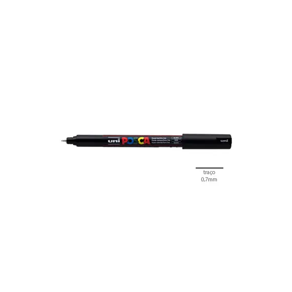 Marcador Uniball Posca PC-1MR 0,7mm Preto (24) 1un