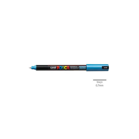 Marcador Uniball Posca PC-1MR 0,7mm Azul Metálico (M33) 1un