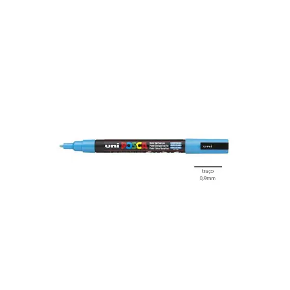 Marcador Uniball Posca PC-3M 0,9mm Azul Claro (8) 1un