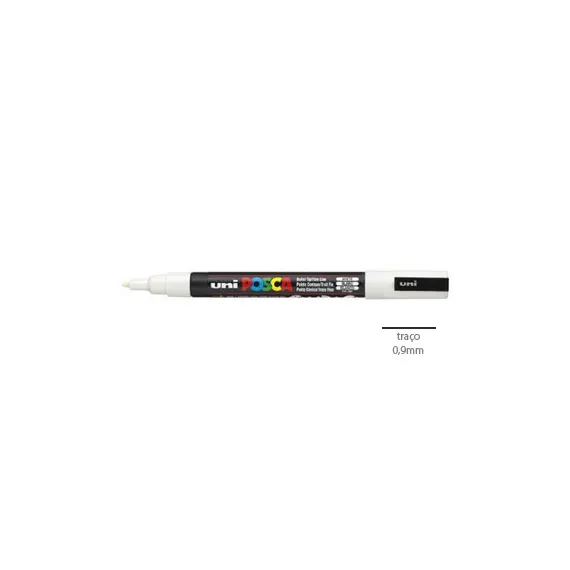 Marcador Uniball Posca PC-3M 0,9mm Branco (1) 1un