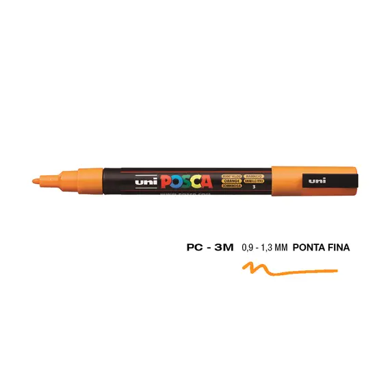 Marcador Uniball Posca PC-3M 0,9mm Amarelo Brilhante (3) 1un