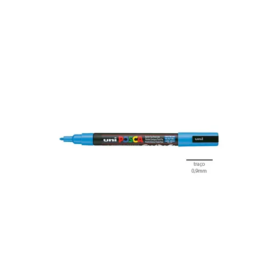 Marcador Uniball Posca PC-3M 0,9mm Azul Céu (48) 1un