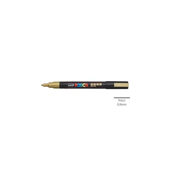 Marcador Uniball Posca PC-3M 0,9mm Ouro (25) 1un