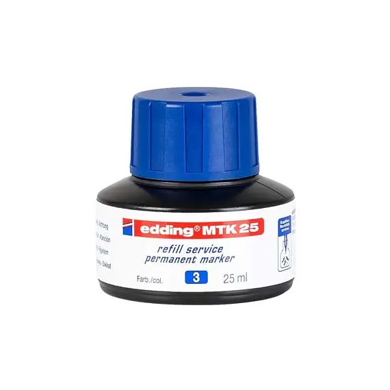 Recarga p/Marcador Permanente Grosso Edding MTK 25ml Azul 1u