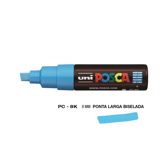 Marcador Uniball Posca PC-8K 8mm Azul Claro (8) 1un