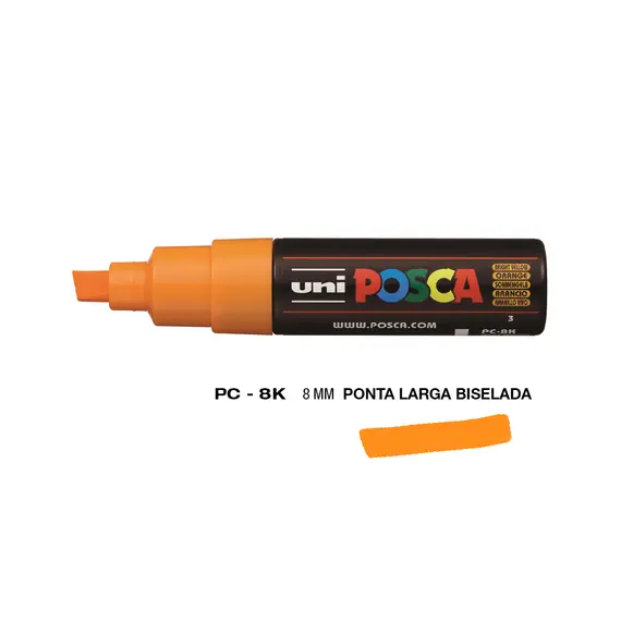 Marcador UniBall Posca PC-8K 8mm Amarelo Brilhante | Marca 368 | Loja BluePixel