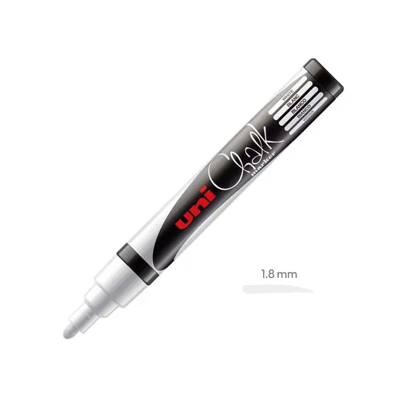 Marcador Giz UNI PWE-5M 1,8-2,5mm Branco 1un