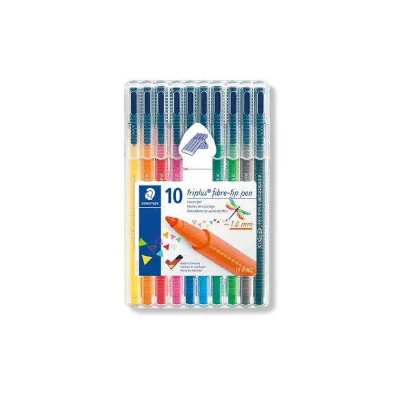 Marcador Feltro 010un Staedtler Triplus 323 Estojo Box