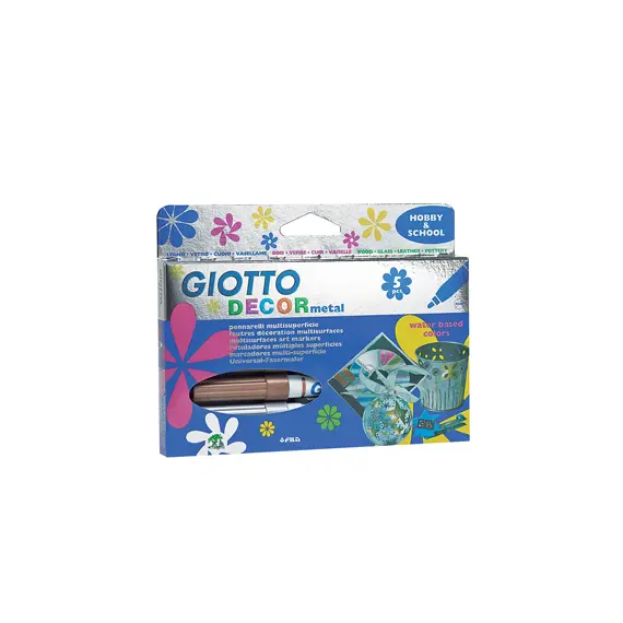 Marcador Pintura Giotto Decor Metal Cx 5 Cores Sortidas