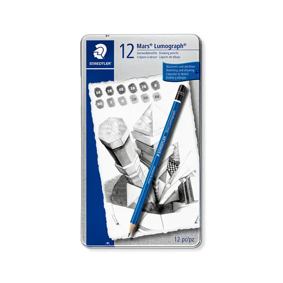 Lápis Grafite 100 G12 STAEDTLER Mars Lumograph Cx Metal 12un