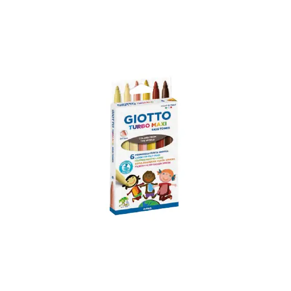 Marcador Feltro Giotto Turbo Maxi Skin Tones 6 Cores | Material Escolar e Artístico