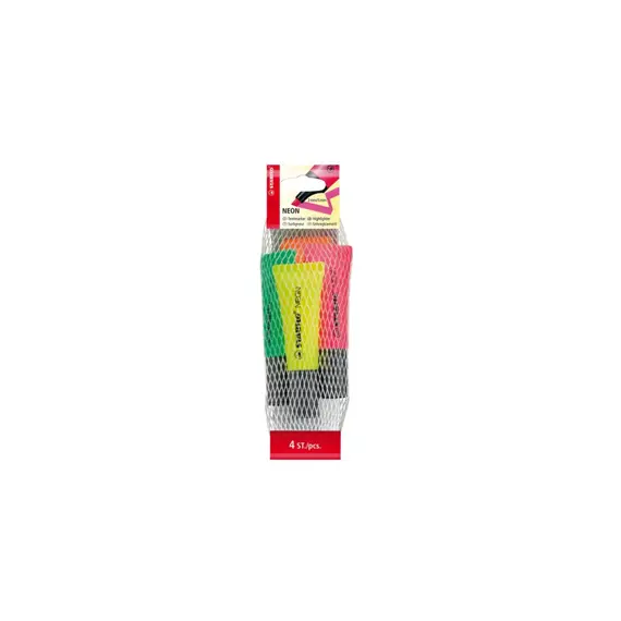 Marcador Fluorescente Stabilo 72/4 Neon - 4 Cores Vibrantes | Loja BluePixel