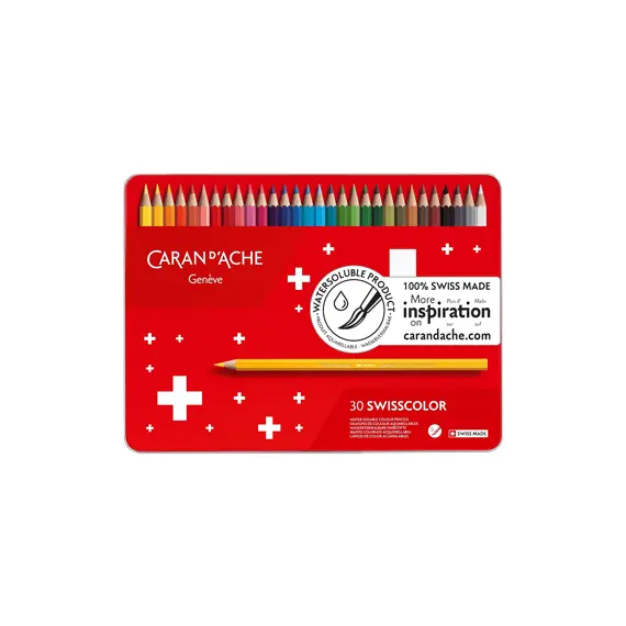 Lápis Cor Aquarelável 30un Cx Metal 148 Swisscolorem | Material de Arte de Qualidade