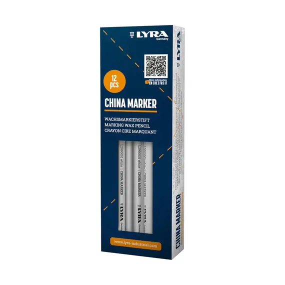 Lápis Dermatográfico Lyra Marker Branco - Marca 294 | Caixa 12un | Loja BluePixel
