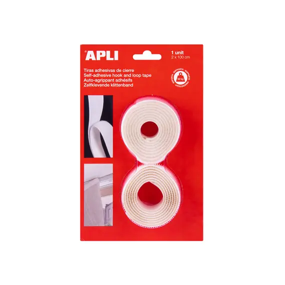 Fitas Velcro 20mmx1m Apli Branco