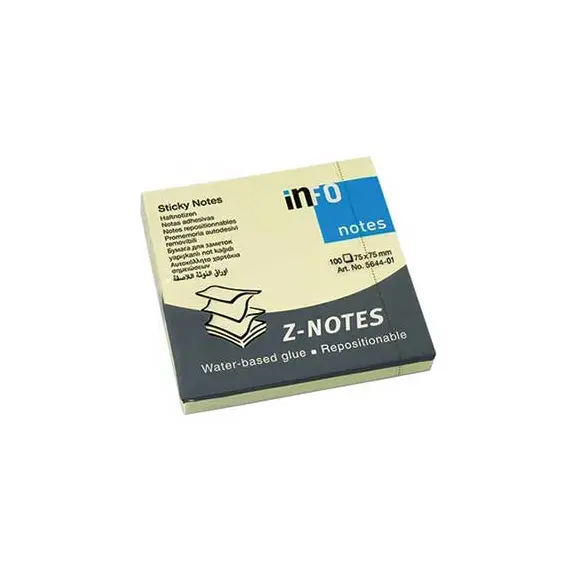 Bloco de Notas Aderentes 75x75mm Amarelo Zig-Zag - 100 Folhas | Loja BluePixel