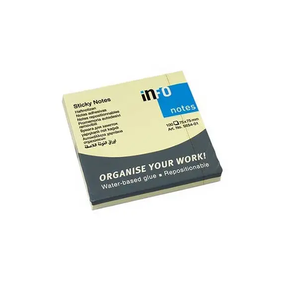 Bloco de Notas Aderentes 75x75mm Amarelo 100 Folhas - Marca 256 | Loja BluePixel
