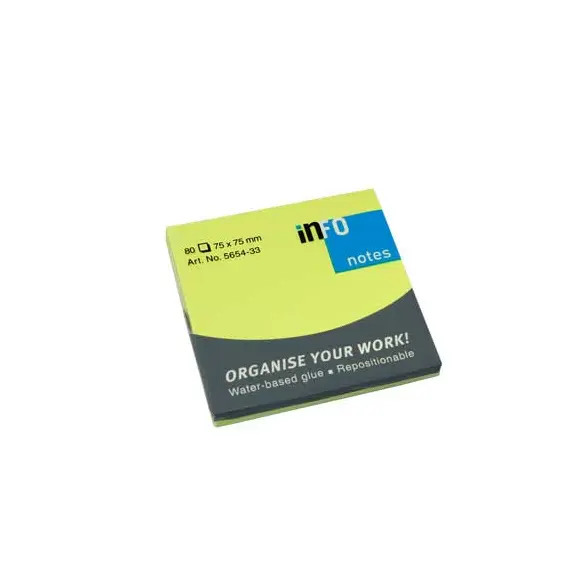 Bloco de Notas Aderentes Verde 75x75mm - 80 Folhas | Loja BluePixel