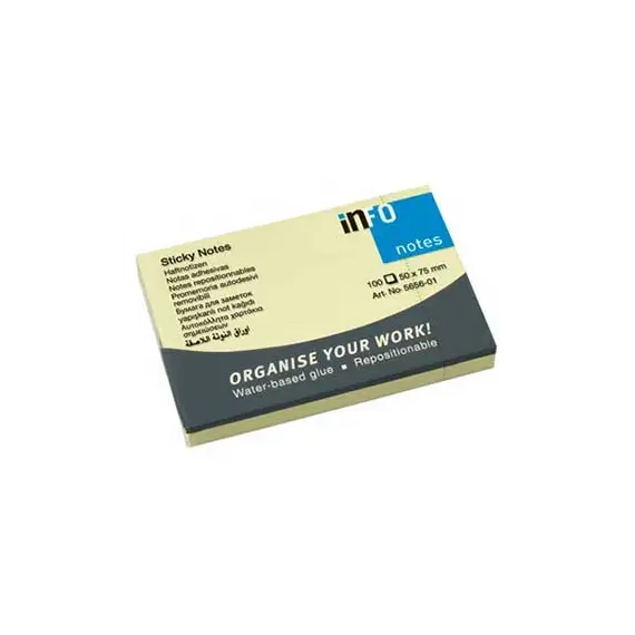 Bloco de Notas Aderentes 75x50mm Amarelo 100 Folhas - Marca 256 | Loja online bluepixel.pt